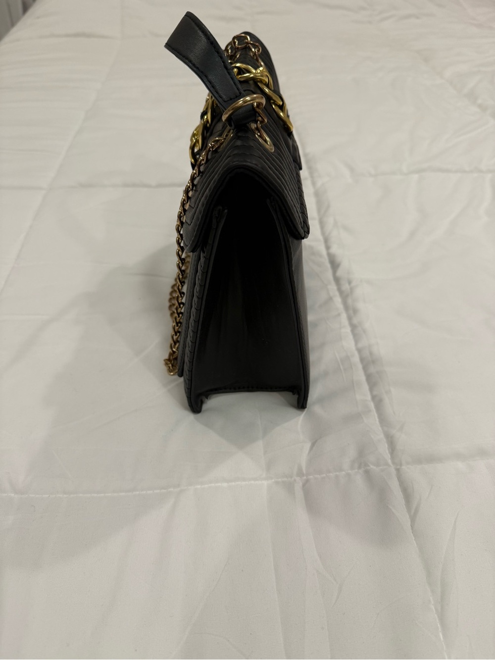 Badgley Mischka Black Quilted Leather Convertible Shoulder Bag - Picture 7 of 9